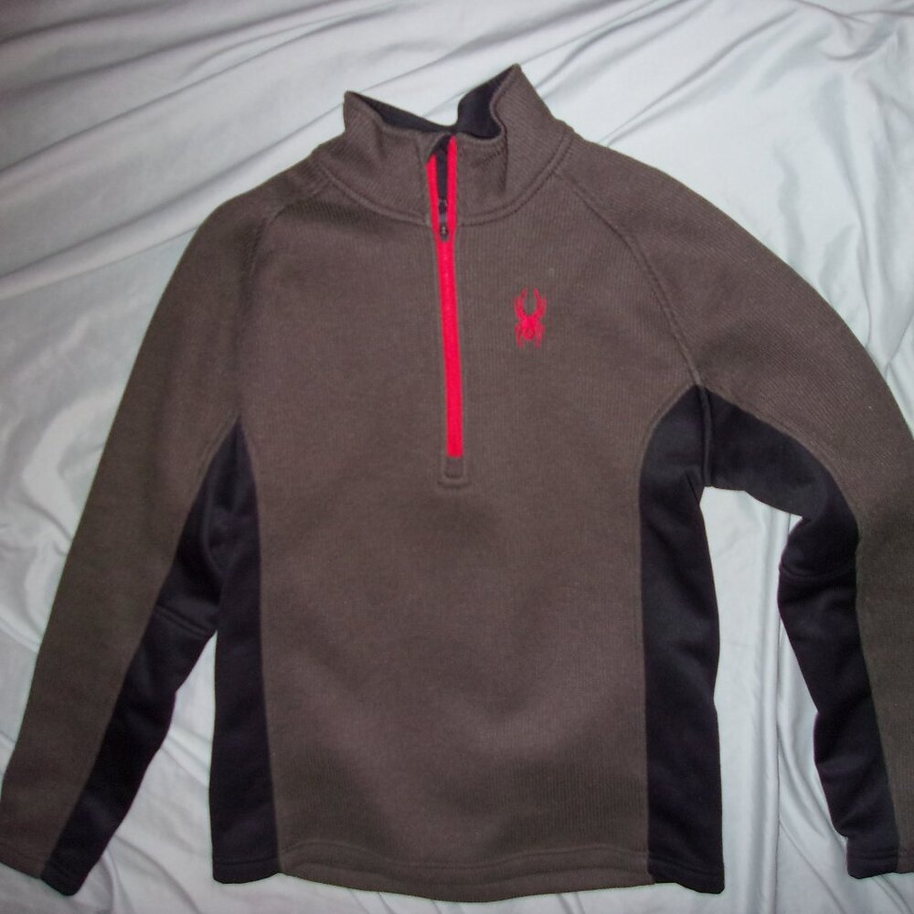 spyder size medium mens black  gray  sweatshirt fleece outdoor wear - Picture 2 of 6